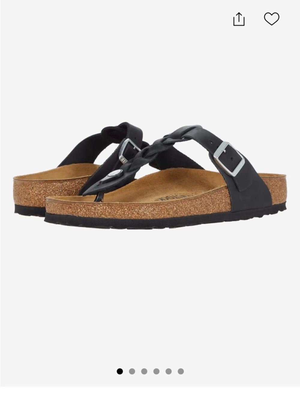 Birkenstock Gizeh Oiled Leather Braided Sandal. Black. Size 40 (W 9)